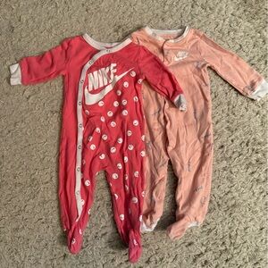 Nike 9 Month Dark Pink & Light Pink One Piece Sets